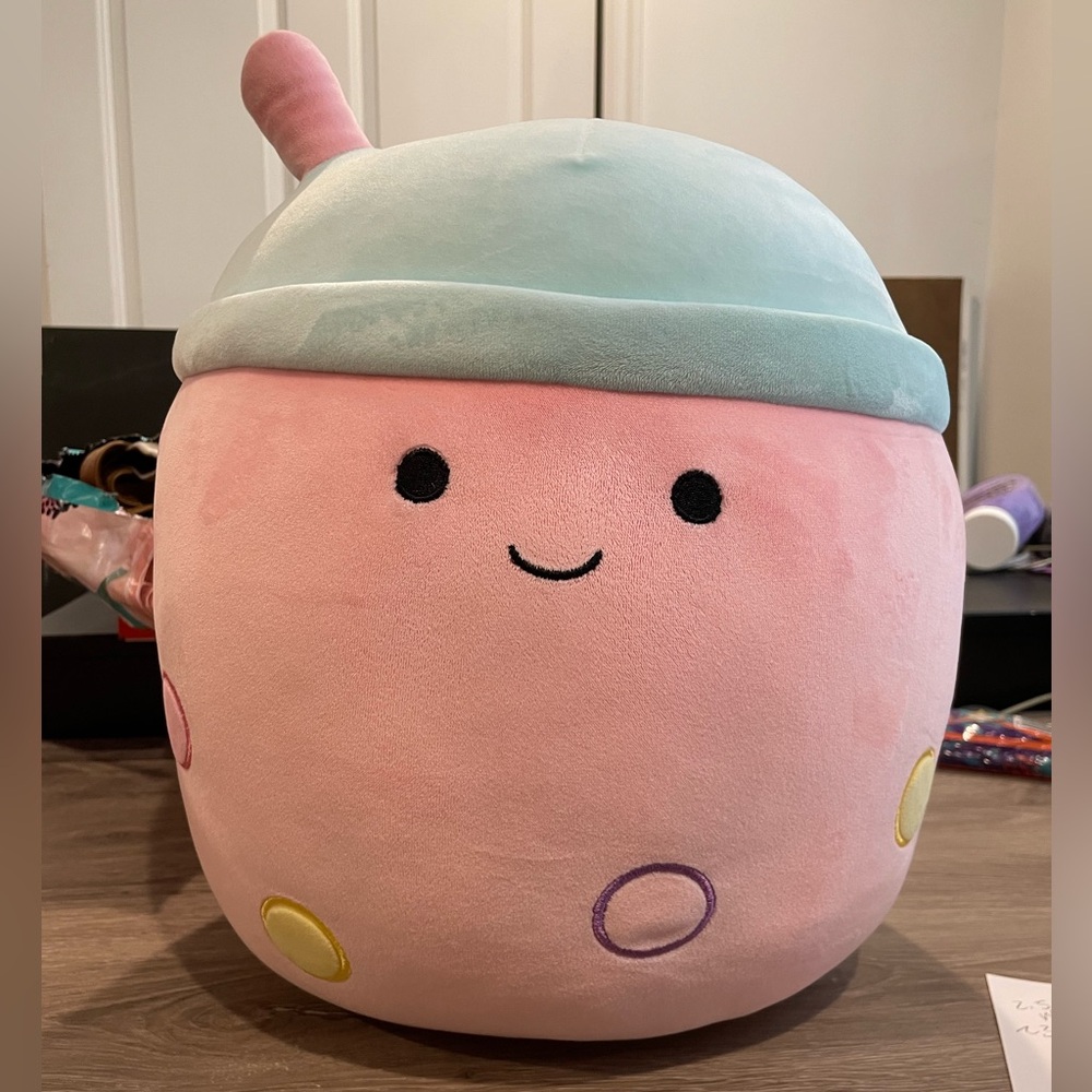 Stuffed Pink Boba Drink